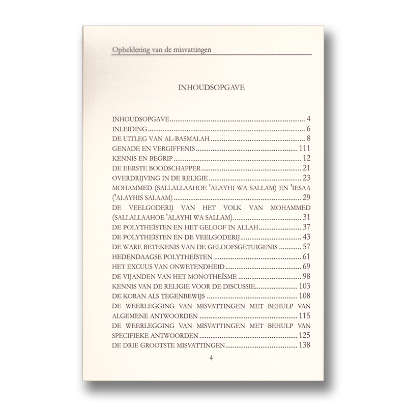 De uitleg van het boek Opheldering van de Misvattingen