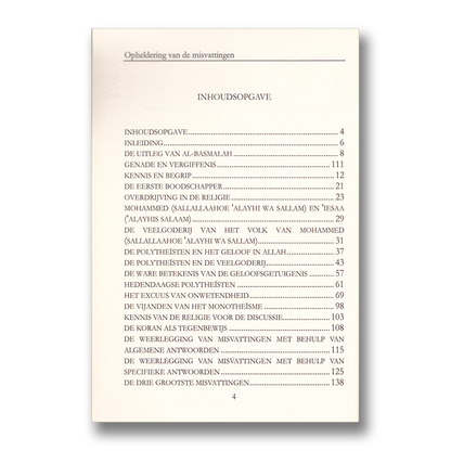 De uitleg van het boek Opheldering van de Misvattingen